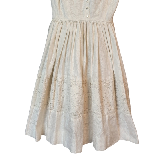 Lou-Ette California Vintage Victorian Vibes Made in USA White Dress Size 3-4 - Picture 2 of 10